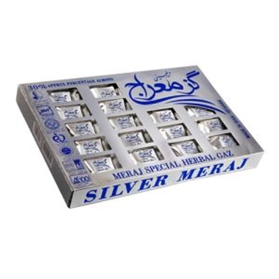 گز معراج لقمه 30 درصد بادام 250 گرمی نقرهای